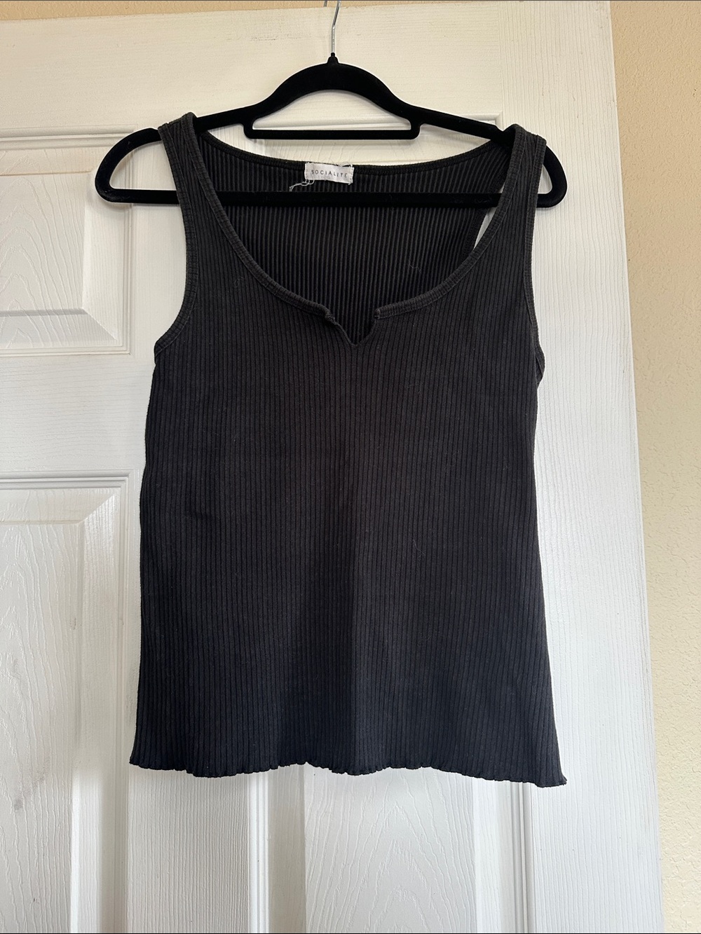 Socialite Black Ribbed Notch Tank